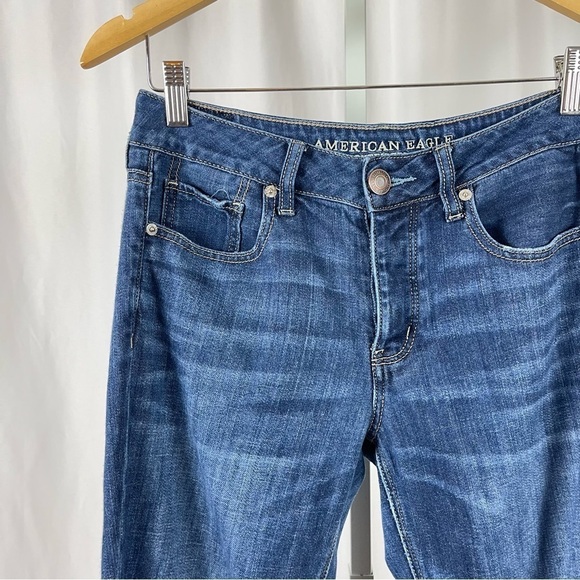 American Eagle Size 4 Tomgirl Button Fly High Rise Distressed Skinny Jeans Cali - Picture 11 of 11